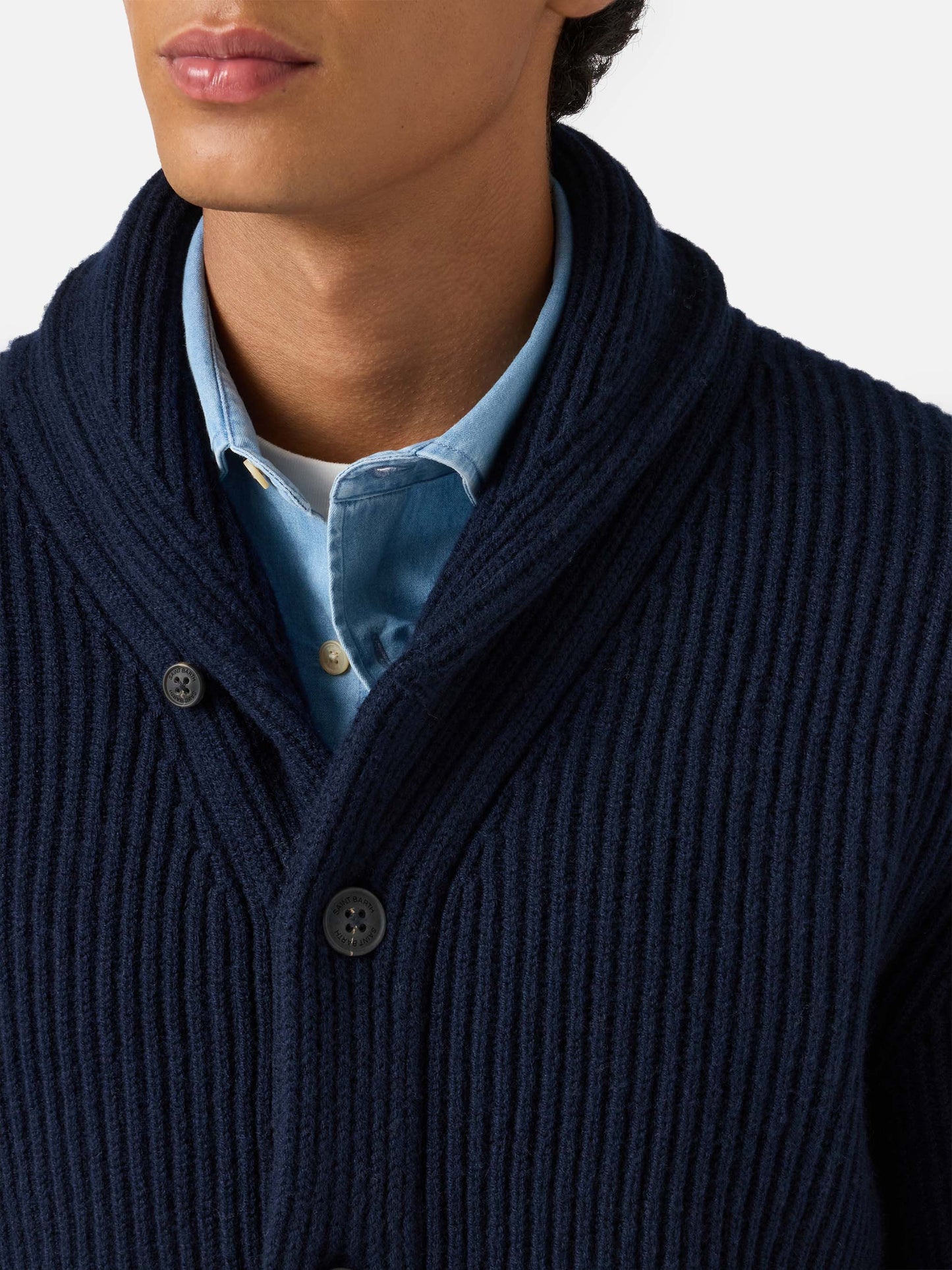 Navy blue wool cardigan Glasgow