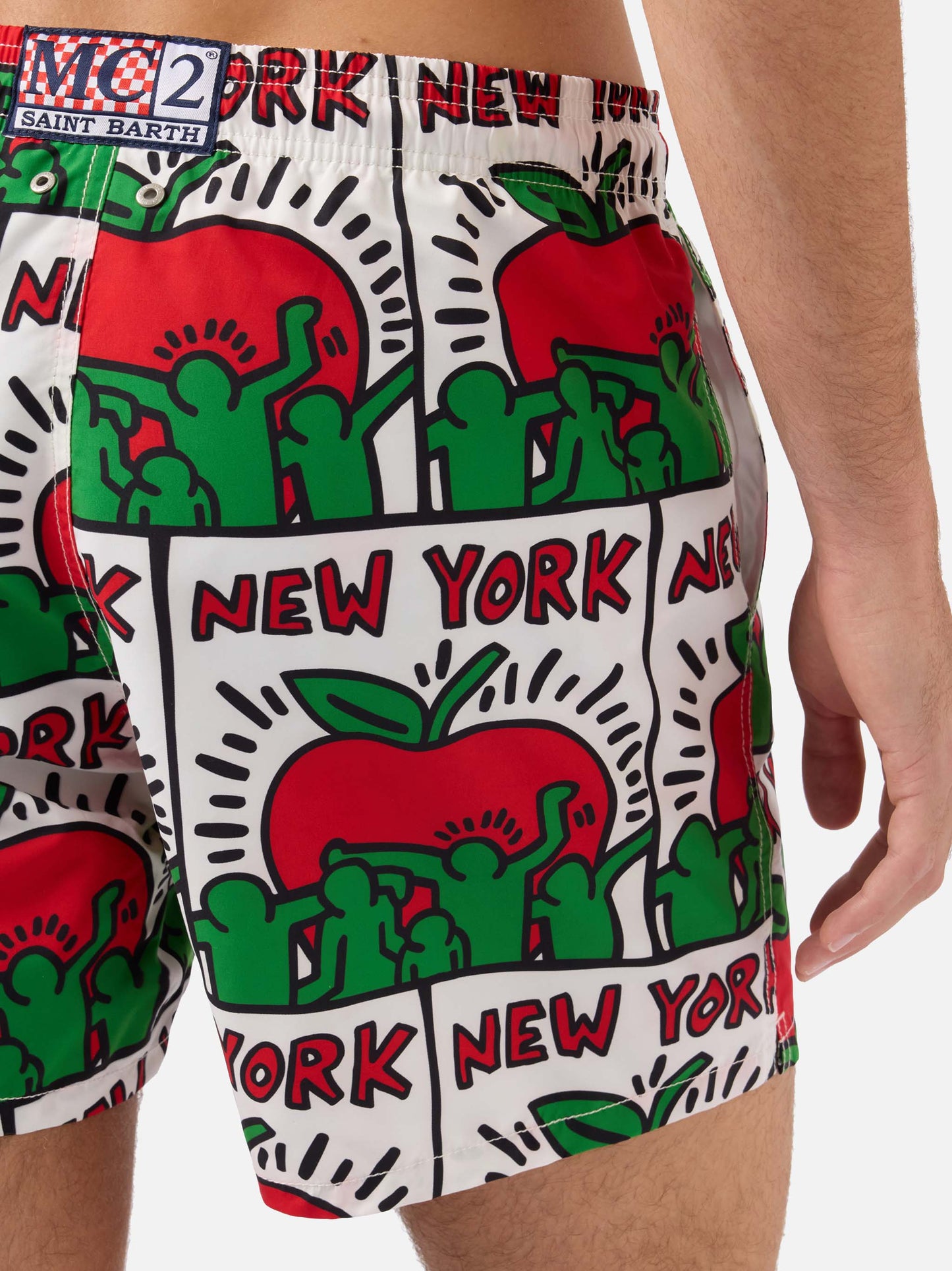 Gustavia white Keith Haring NY placed print swim shorts | Special Edition