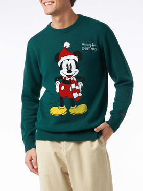 Maglione Heron verde con jacquard Mickey Mouse | DISNEY SPECIAL EDITION