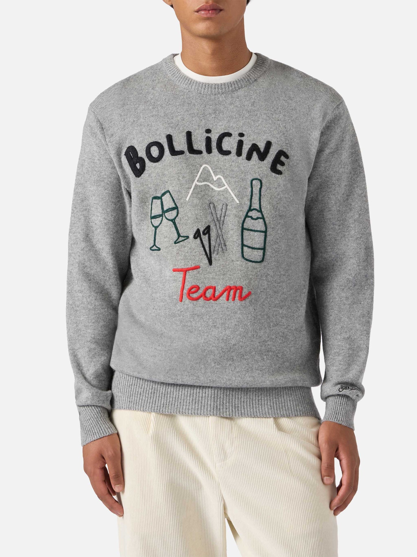 Maglione in misto cashmere Heron con ricamo Bollicine team