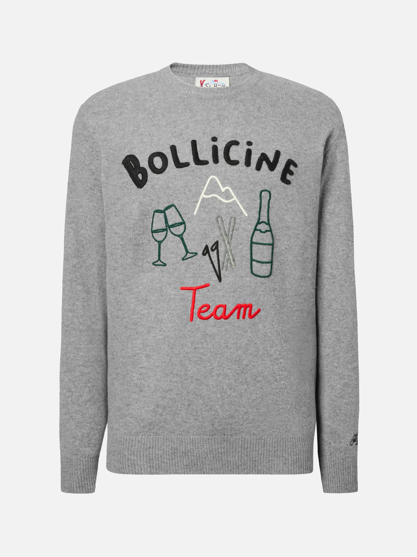 Maglione in misto cashmere Heron con ricamo Bollicine team
