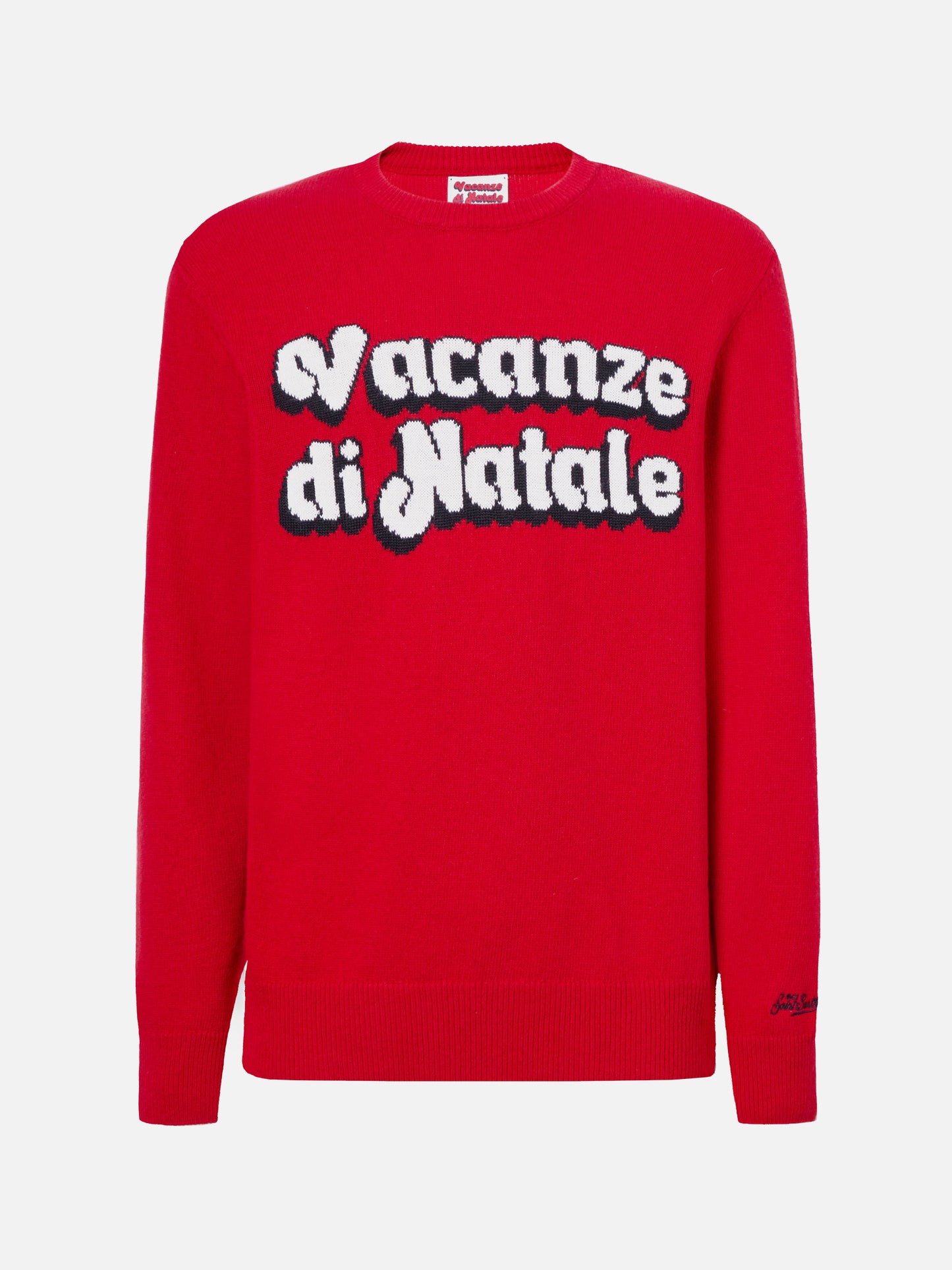 Red sweater Heron with Vacanze di Natale jacquard | VACANZE DI NATALE SPECIAL EDITION