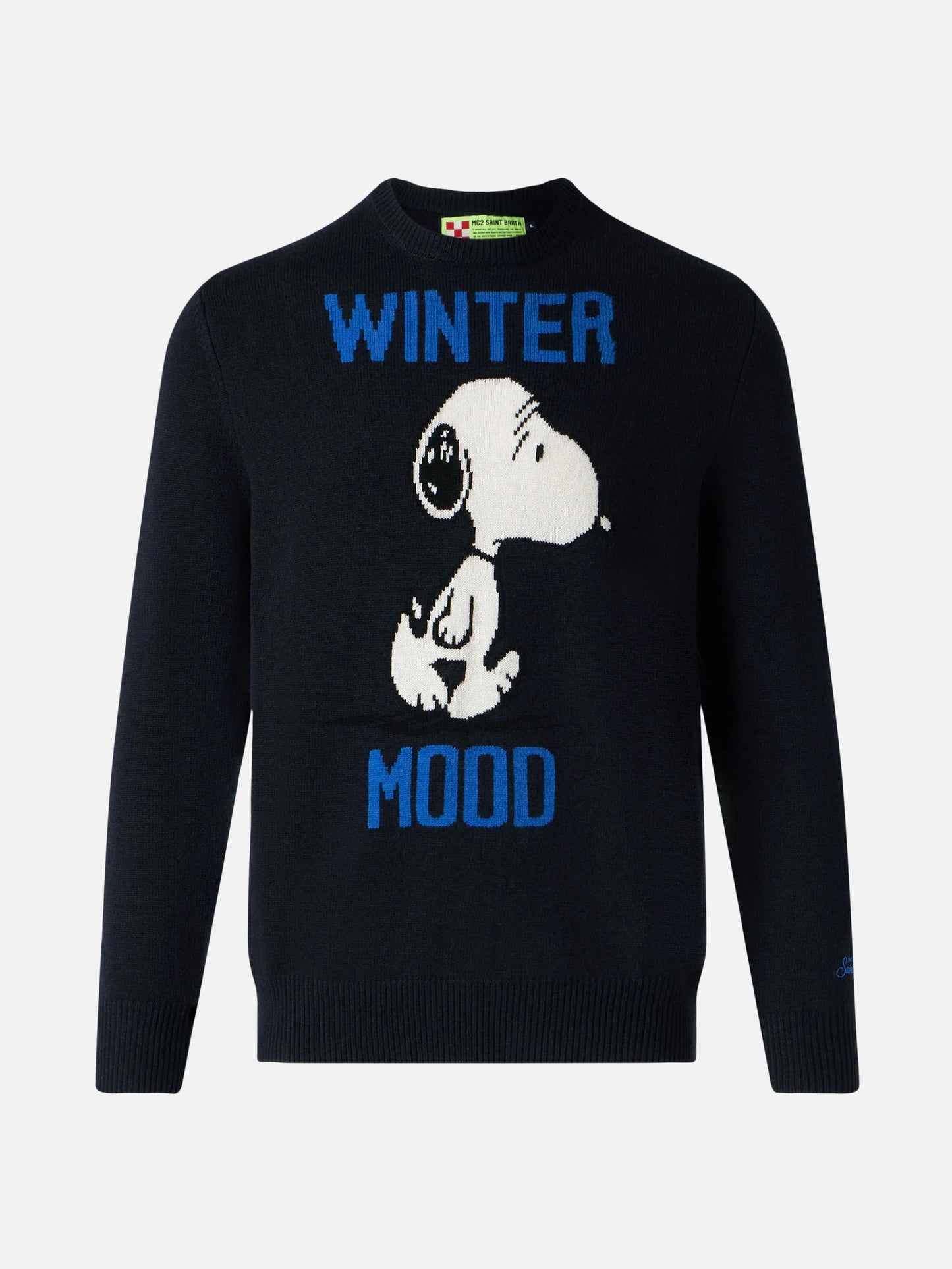 Maglione blu Heron con jacquard Winter Mood Snoopy | SNOOPY - EDIZIONE SPECIALE PEANUTS™