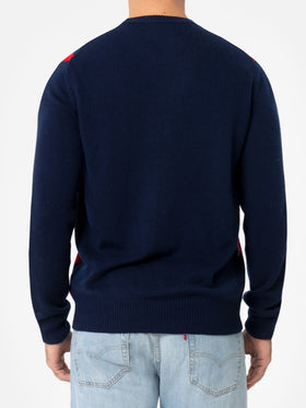 Man argyle sweater Heron with St. Moritz jacquard - MC2 Saint Barth