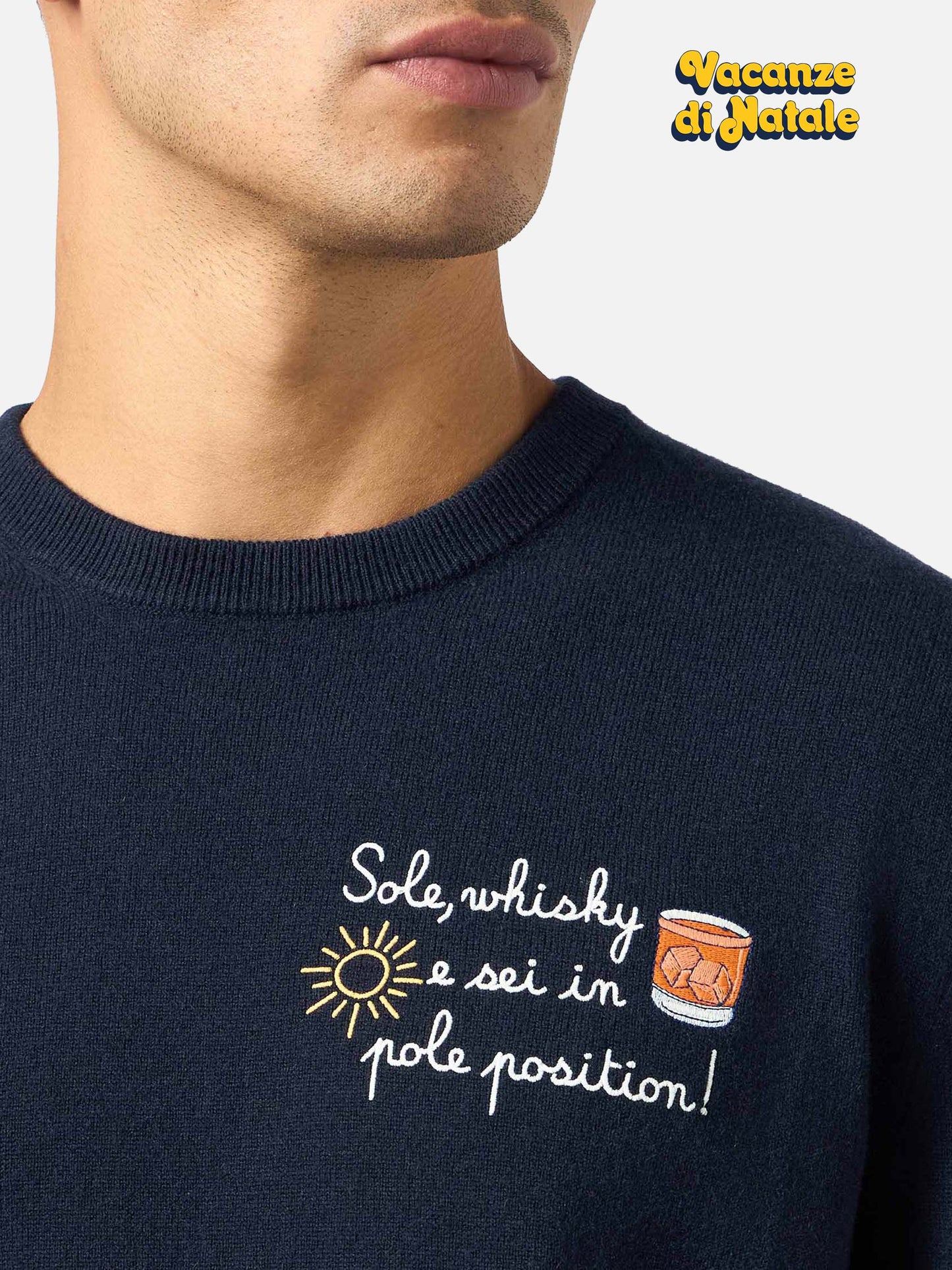 Herrenpullover Heron Light mit Sohle, Whisky... Stickerei | VACANZE DI NATALE SPECIAL EDITION