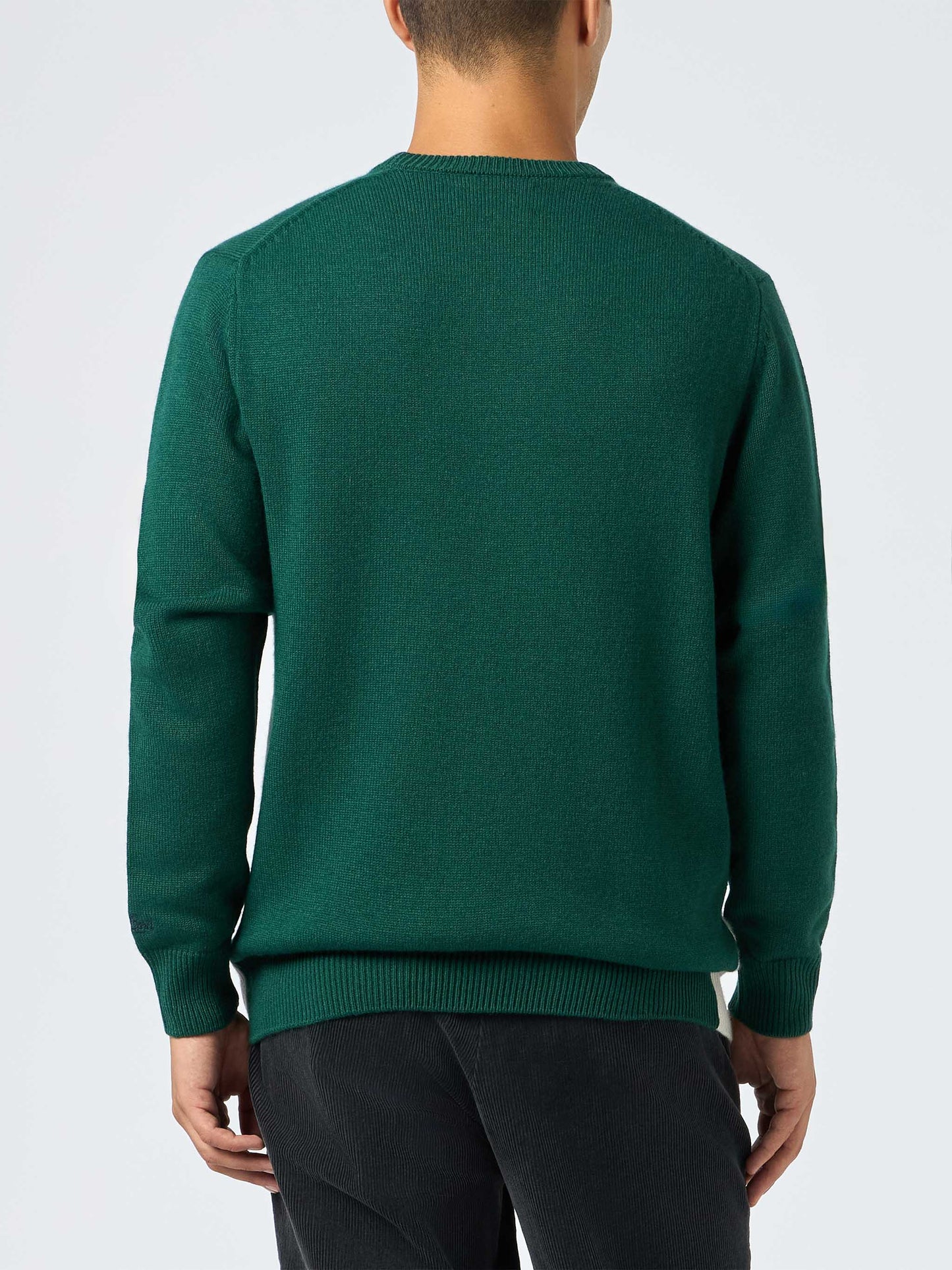 Man green sweater Heron with Courchevel skiers postcard print - MC2 Saint Barth