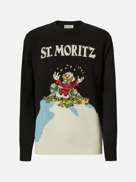 Maglione Heron nero con jacquard Zio Paperone St. Moritz | DISNEY SPECIAL EDITION