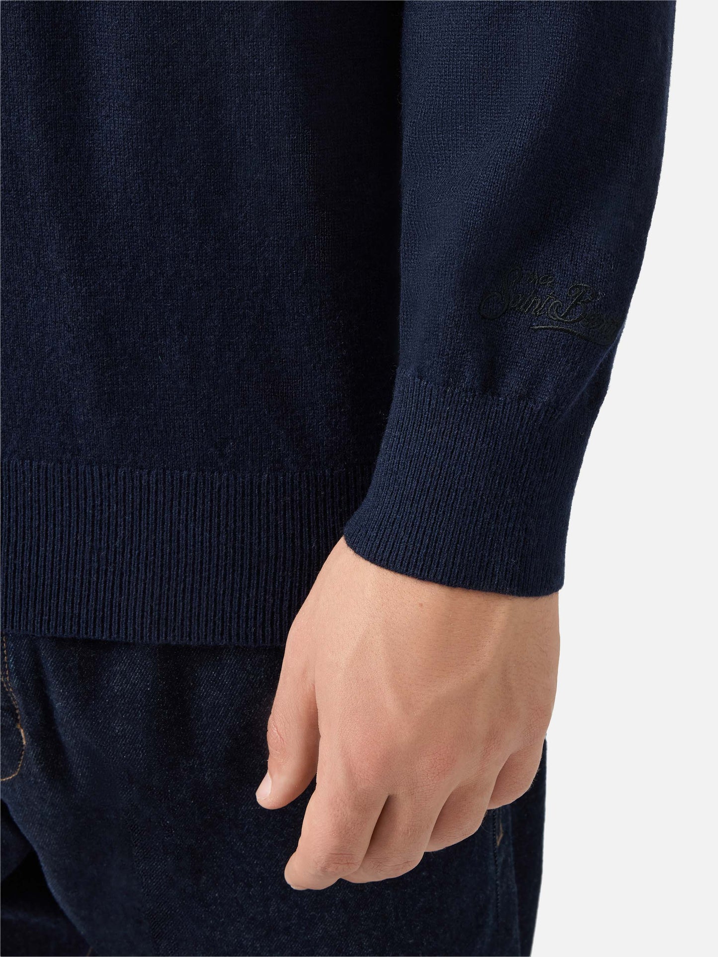 Rundhalspullover Heron Light mit Starducks-Stickerei