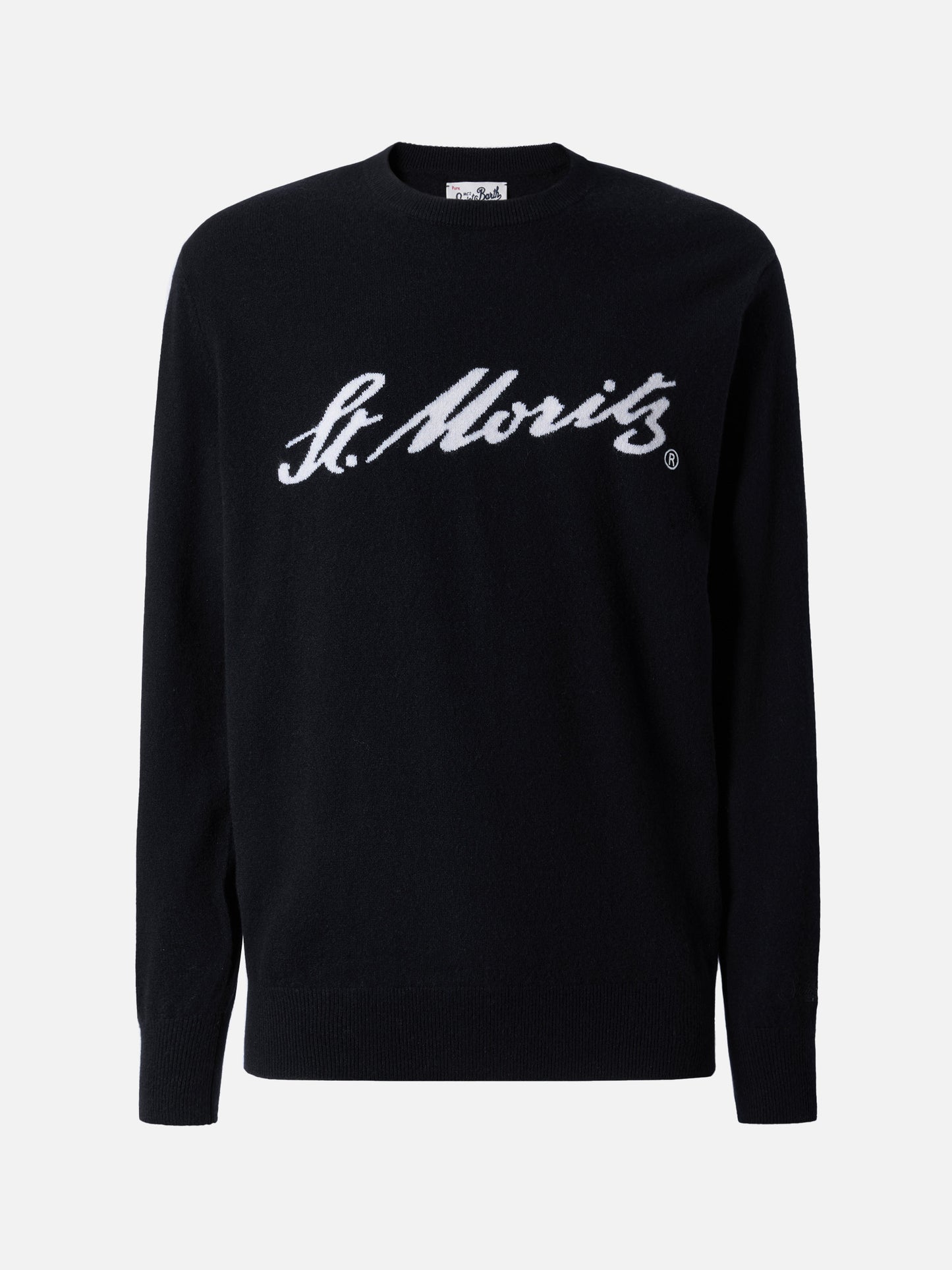 Maglione Heron Light in 100% CASHMERE nero con intarsio St. Moritz | ST. MORITZ TOP OF THE WORLD