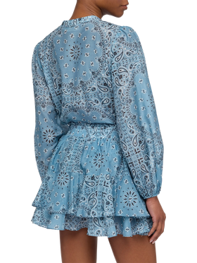 Harper silk voile blouse in lurex silk voile with bandanna print - MC2 Saint Barth