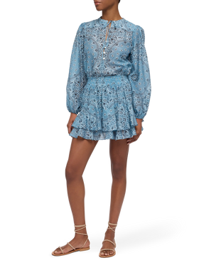 Harper silk voile blouse in lurex silk voile with bandanna print - MC2 Saint Barth