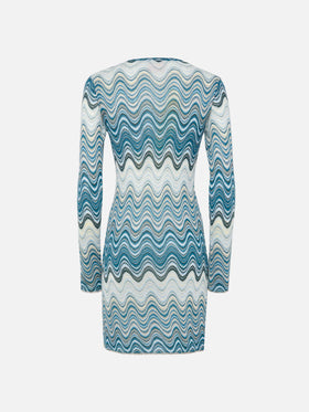 Imany raschel mini dress in teal hues - MC2 Saint Barth