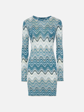Imany raschel mini dress in teal hues - MC2 Saint Barth