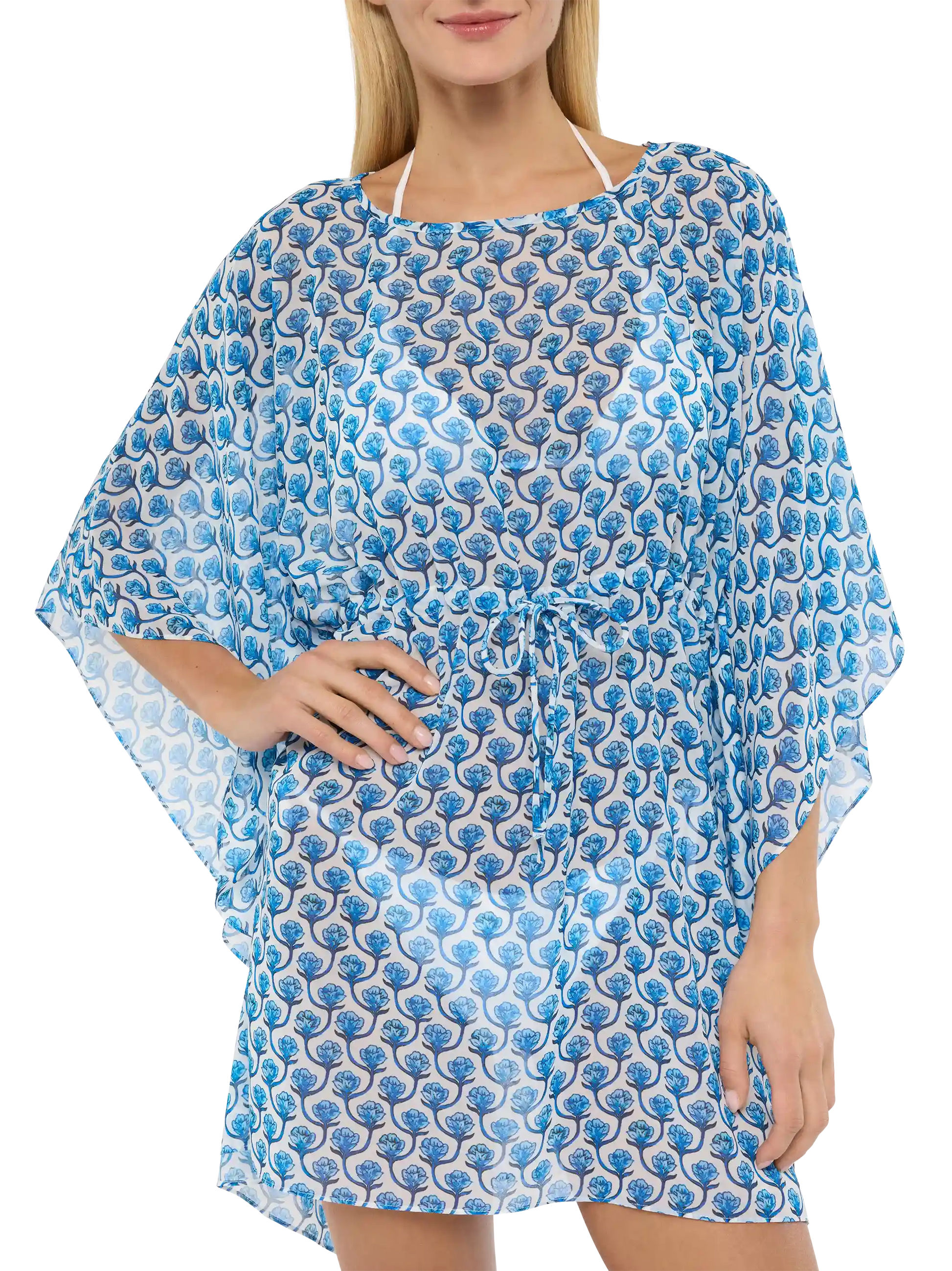 Iria cotton silk kaftan with floral print - MC2 Saint Barth