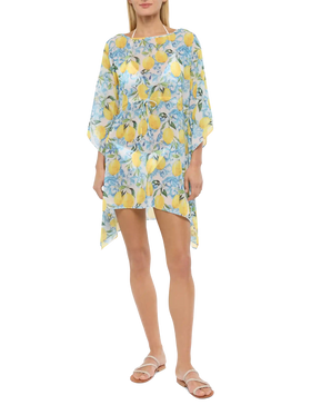 Iria cotton silk kaftan with majolica print - MC2 Saint Barth