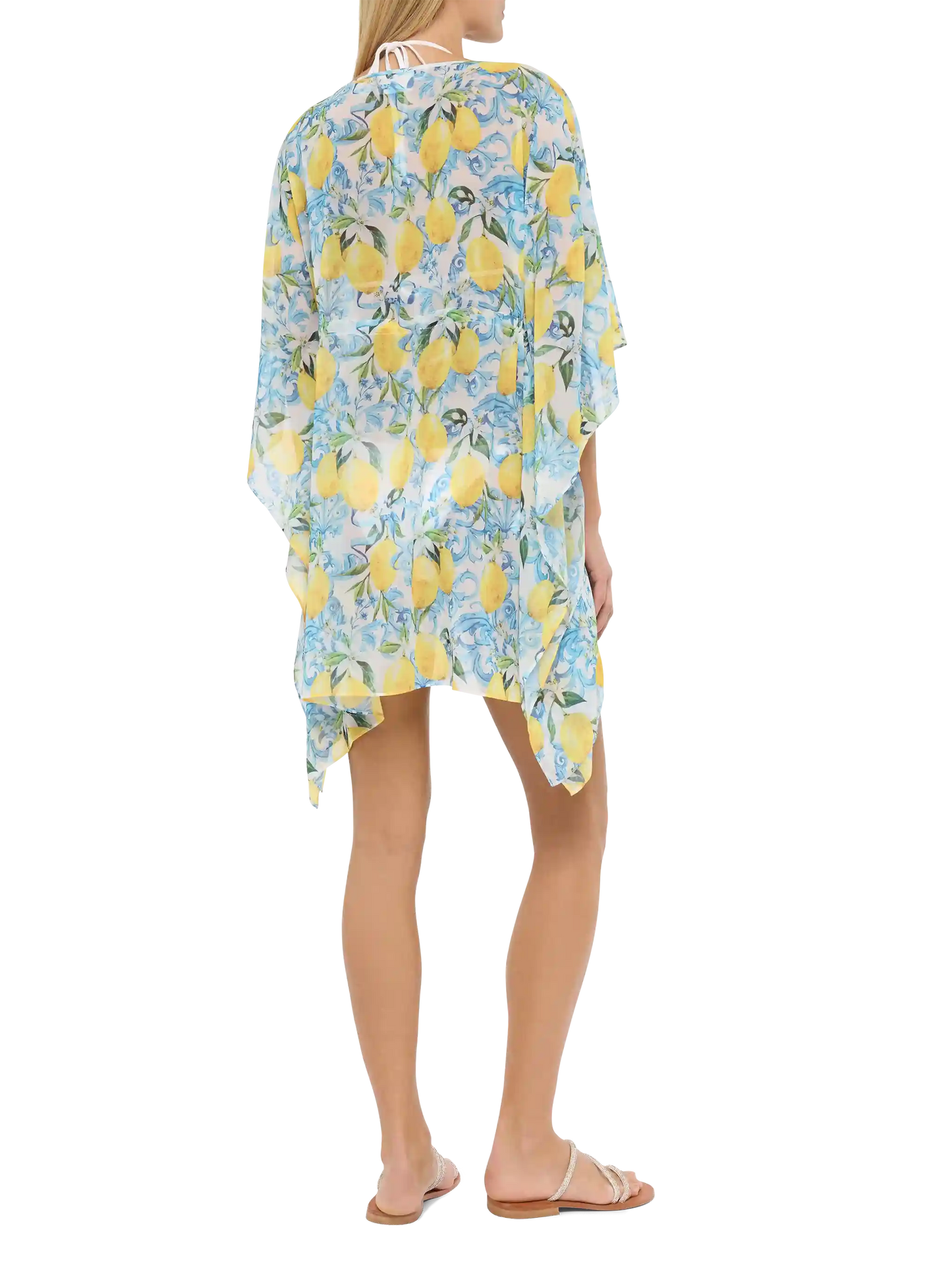 Kaftan aus Baumwolle und Seide „Iria“ mit Majolika-Print