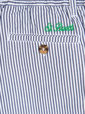 Boy seersucker bermuda shorts Ischia Jr - MC2 Saint Barth