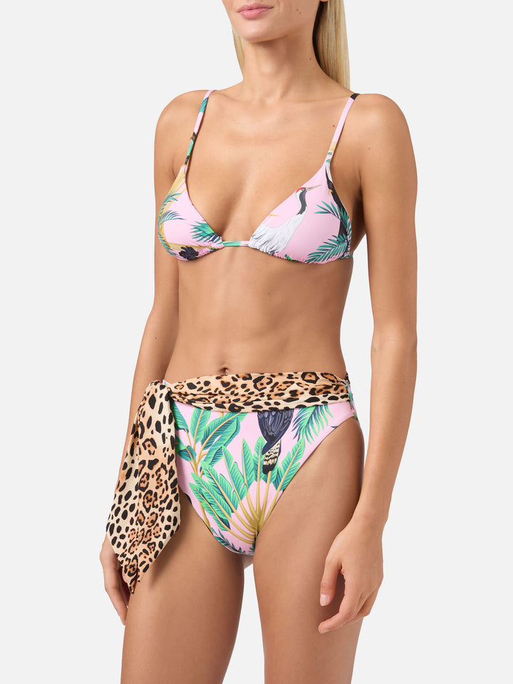 Triangle bikini Janet Sienna with tropical print