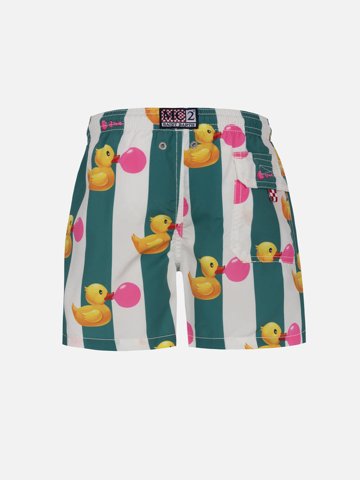 Boy mid-length Jean swim-shorts with Big Babol print | BIG BABOL SPECIAL EDITION - MC2 Saint Barth
