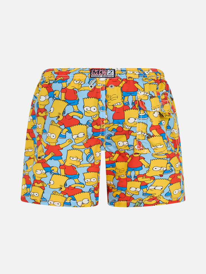 Boy mid-length Jean swim-shorts with Bart Simpson print | THE SIMPSON SPECIAL EDITION - MC2 Saint Barth