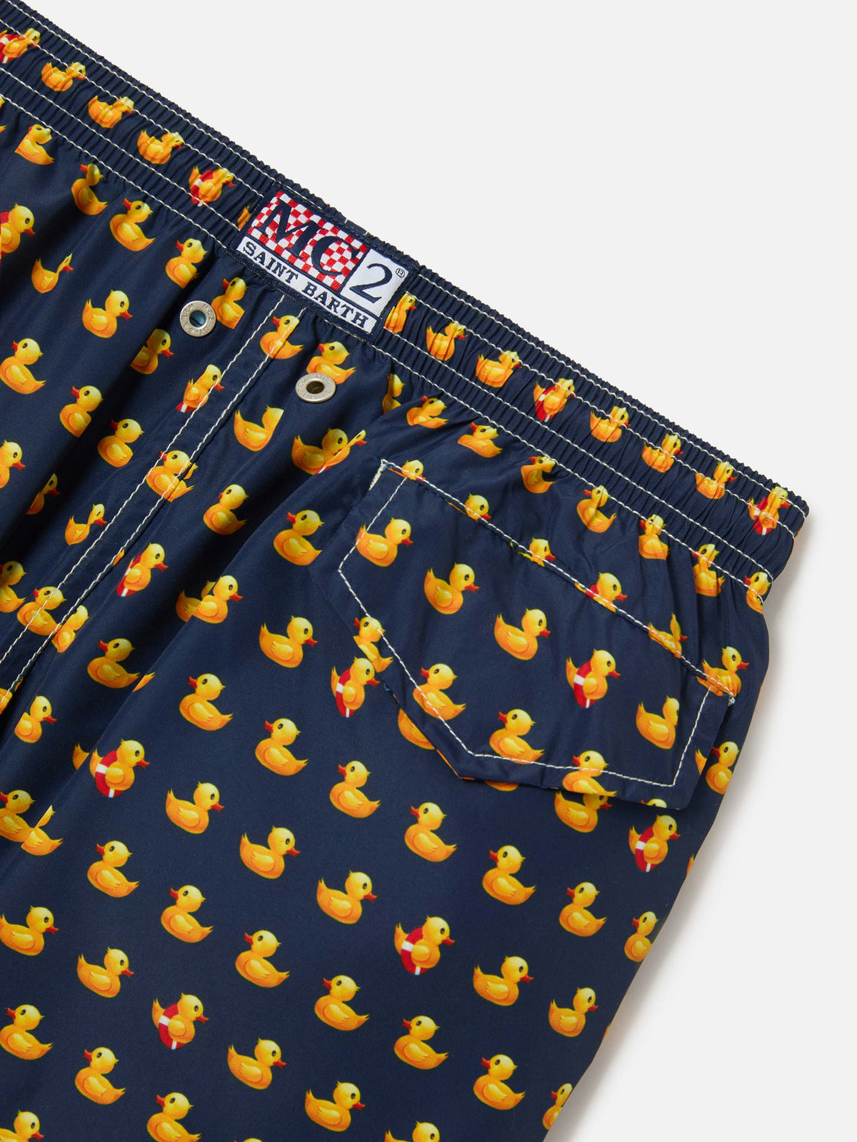 Costume mare Jean Lighting con stampa ducky su fondo blu navy