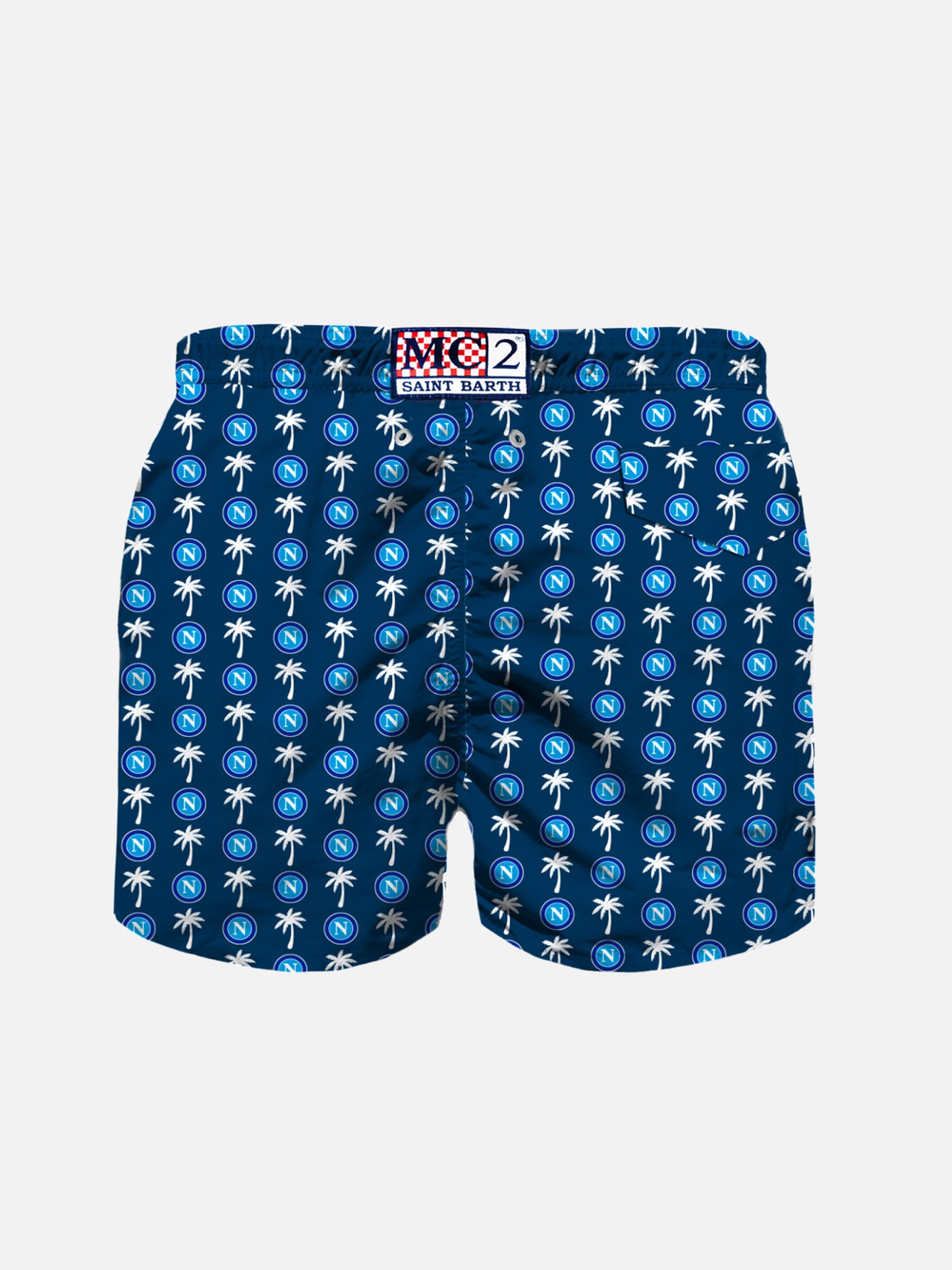 Boy light fabric swim shorts with Napoli logo print | SSC NAPOLI SPECIAL EDITION - MC2 Saint Barth