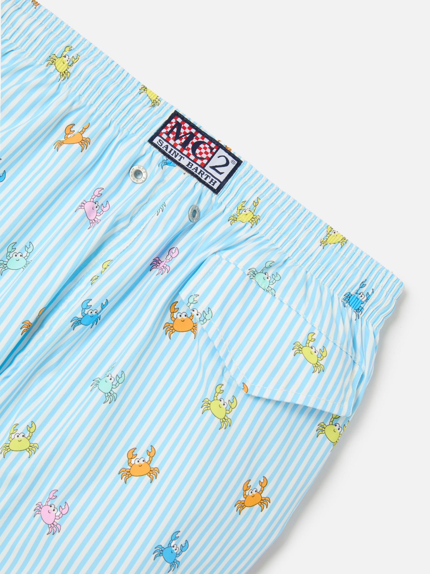 Costume Jean Lighting Stretch a righe con stampa granchietti all over