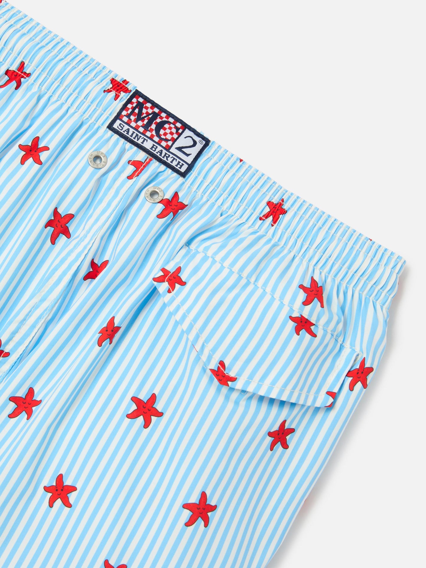 Jean Lighting Stretch swim shorts striped with all-over starfish print