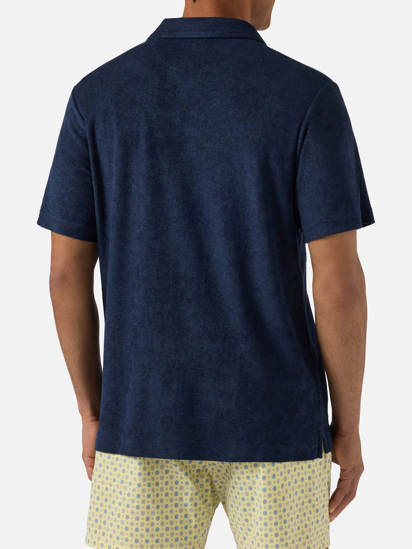 Polo Jeremy in cotone effetto spugna blu navy