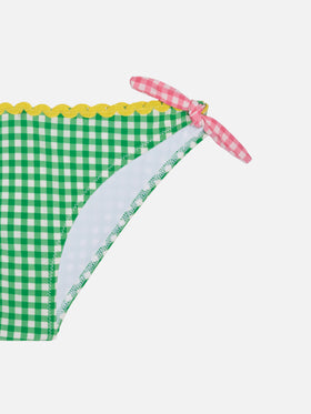 Girl top bikini with gingham print - MC2 Saint Barth
