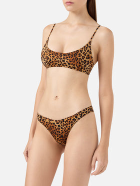 Bralette bikini Judy Naomi con slip da bagno sgambati e stampa animalier