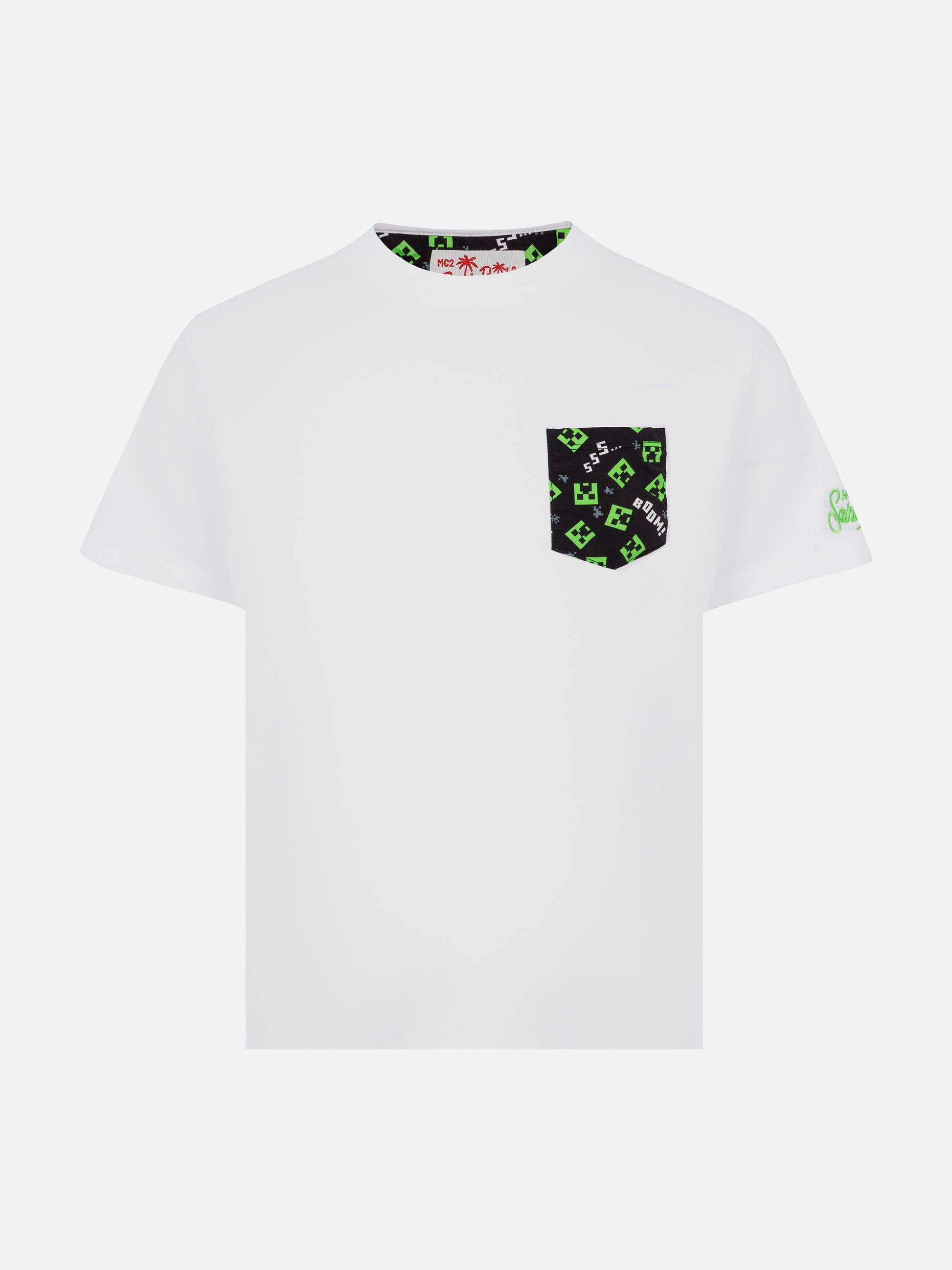 Kea cotton t-shirt with Minecraft printed pocket | MINECRAFT SPECIAL EDTION - MC2 Saint Barth