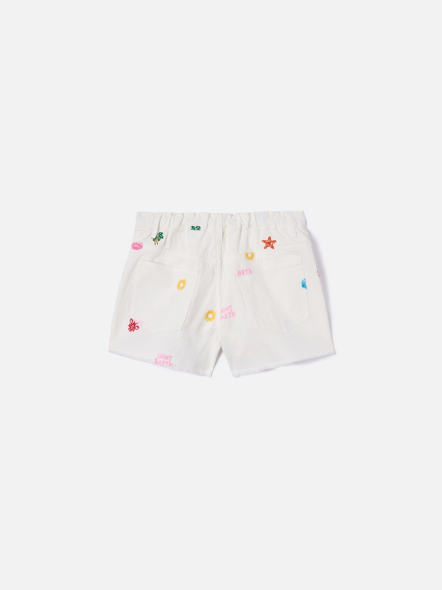 Pantalones cortos Kiko Jr de algodón con bordado multicolor