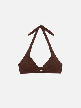 Top bralette triangolo in Sangallo Leda