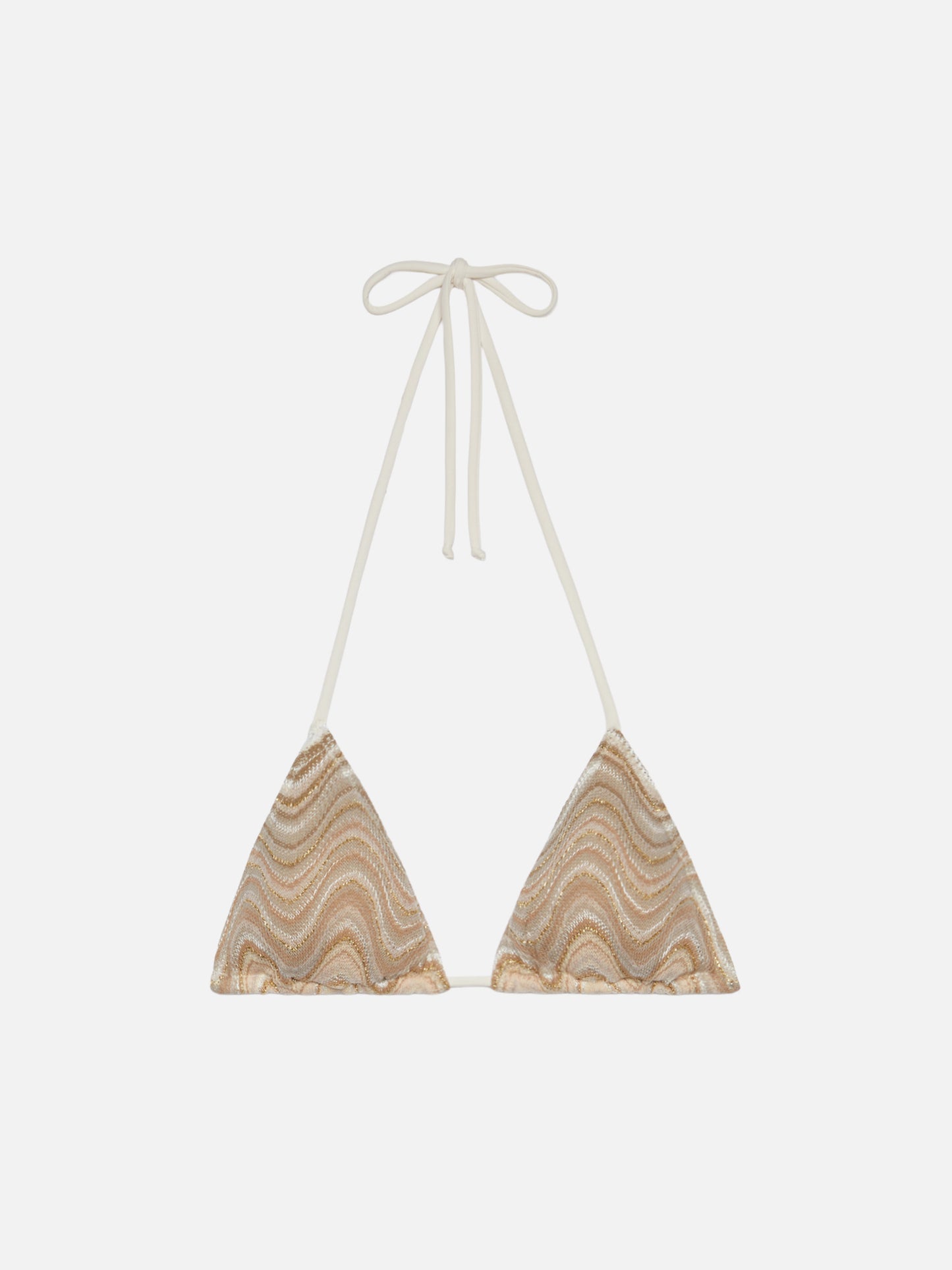 Leah top a triangolo in tessuto raschel con motivo ondulato