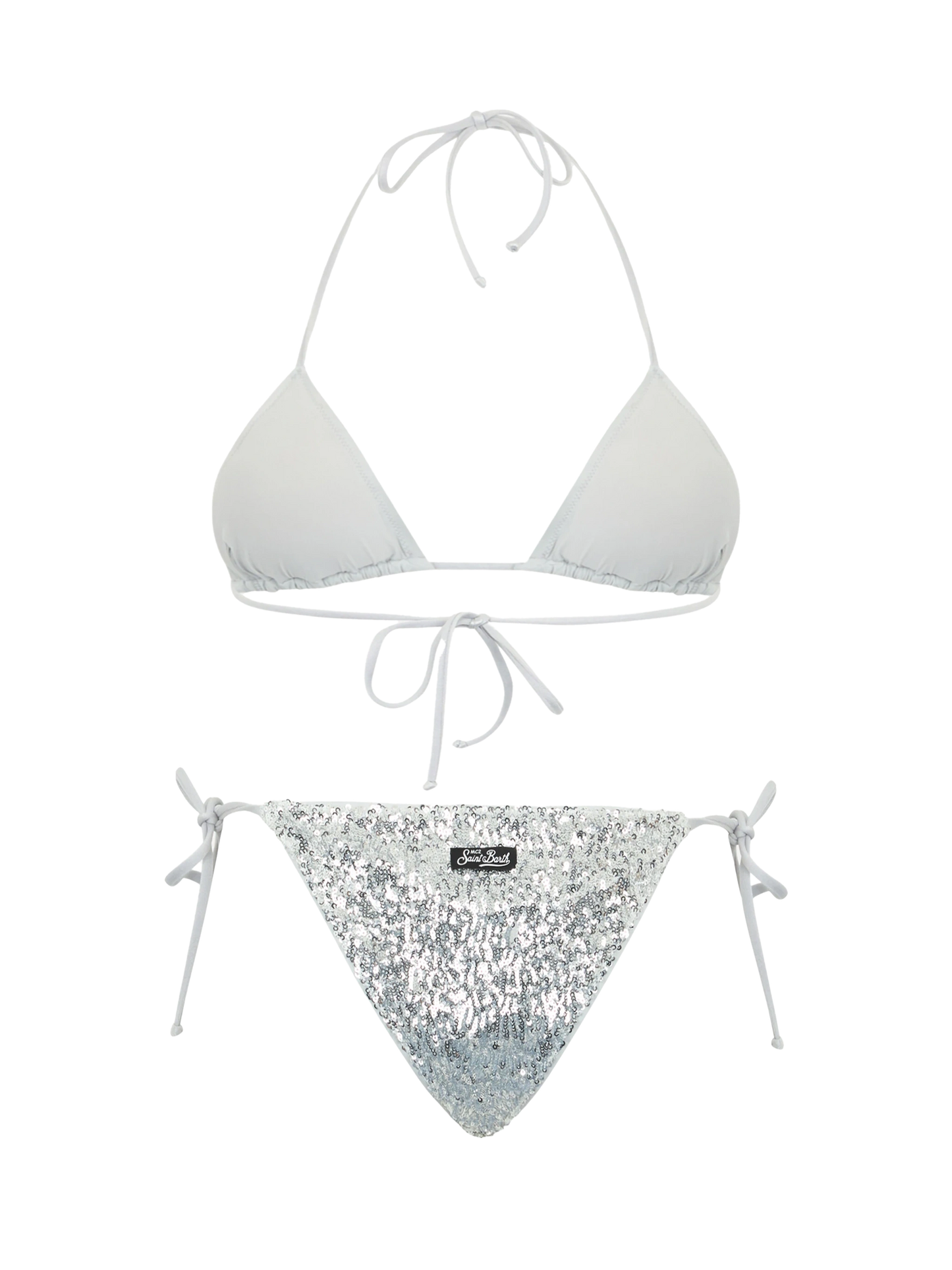 Triangel-Bikini mit silbernen Pailletten für Damen Leah Marielle