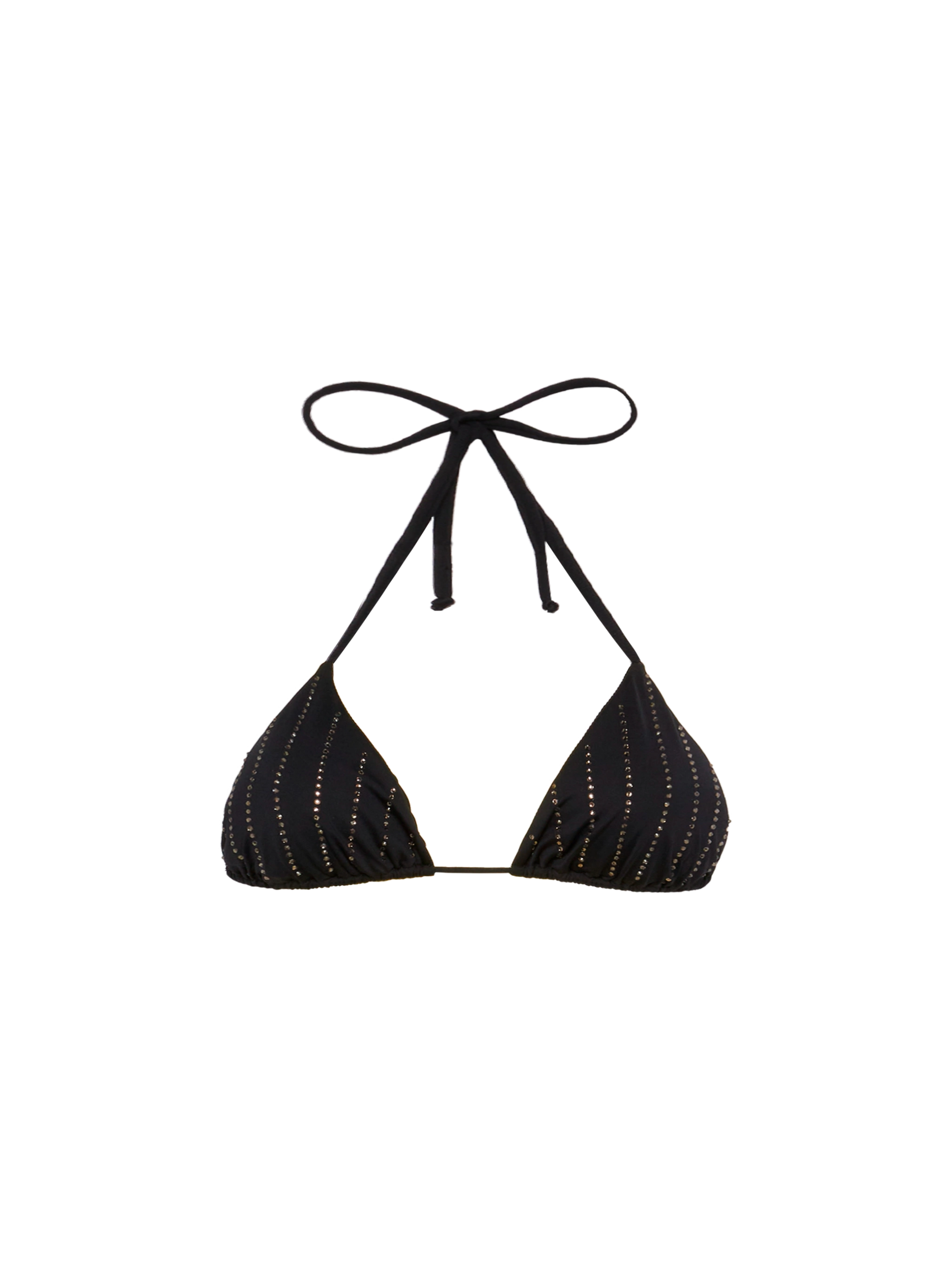 Leah black triangle top with striped rhinestone embellishment - MC2 Saint Barth