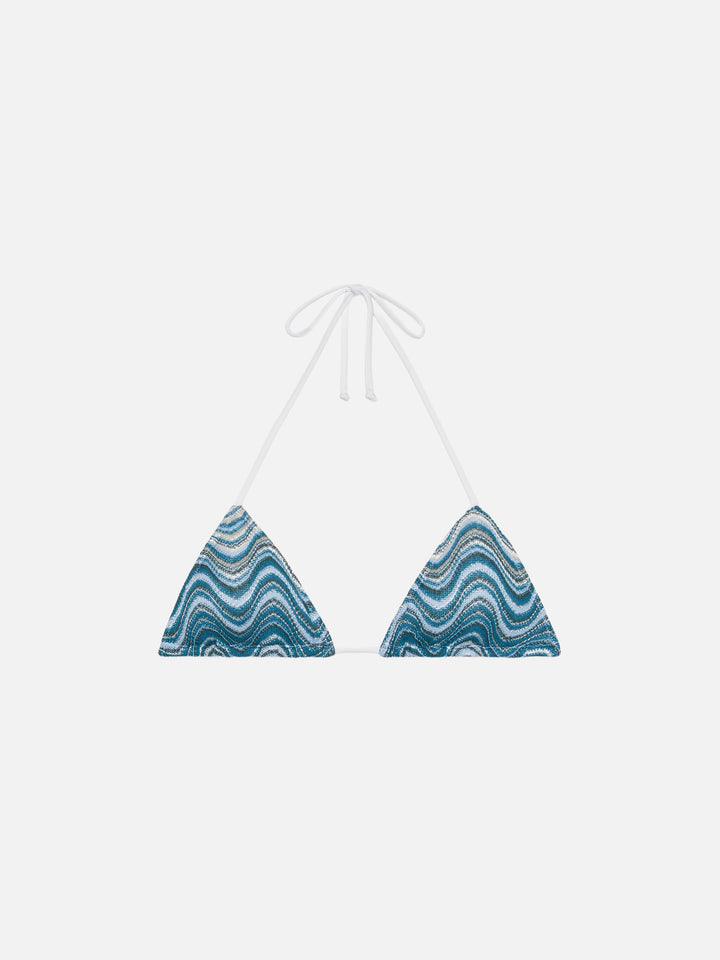 Leah Triangel-Top mit Raschel-Wellenmuster