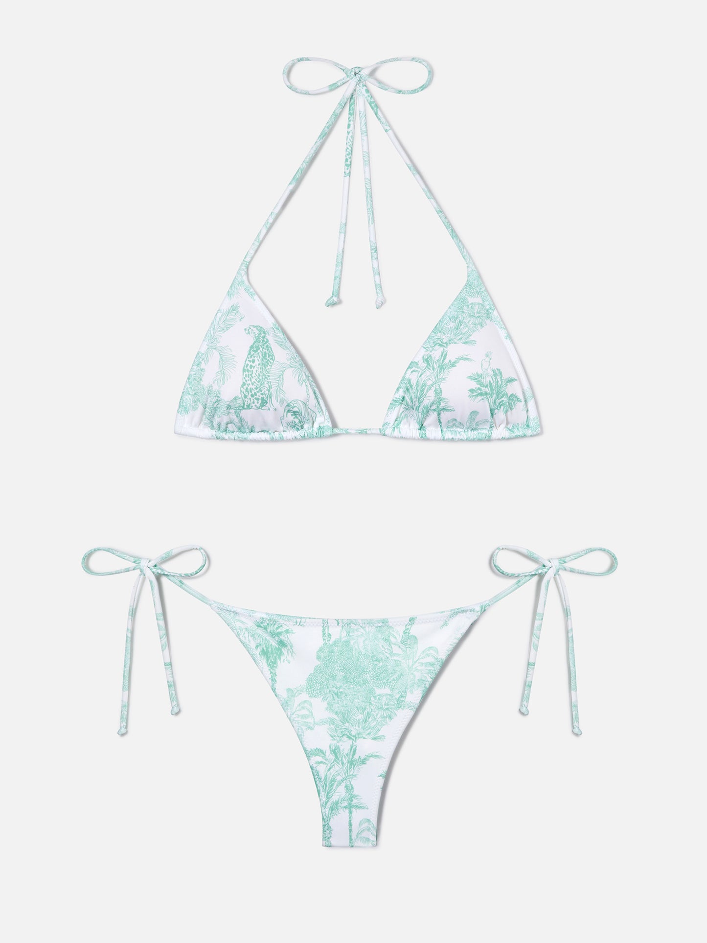 Leah Marielle green toile de jouy bikini