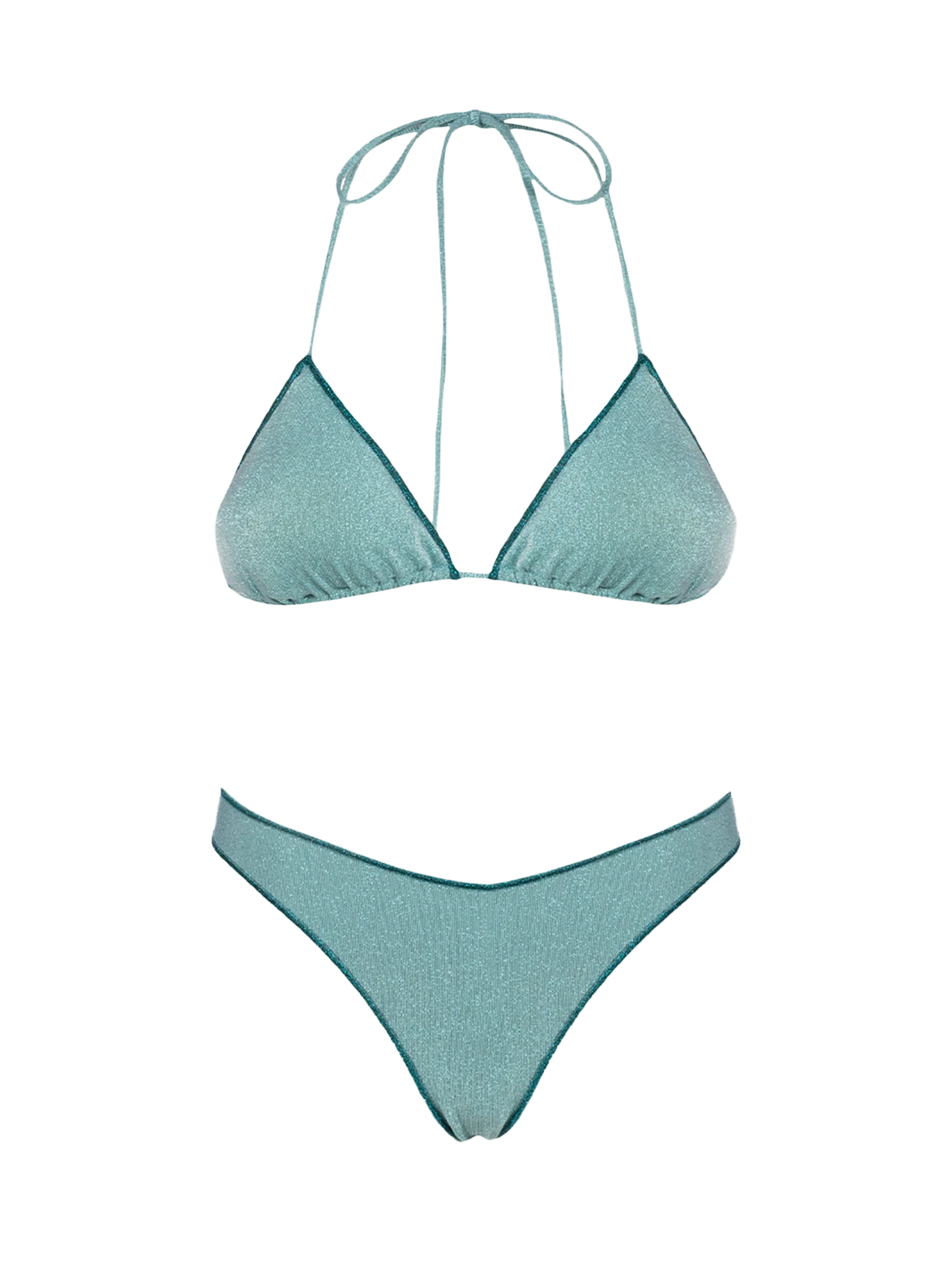 Woman water green lurex triangle bikini Leah Naomi - MC2 Saint Barth