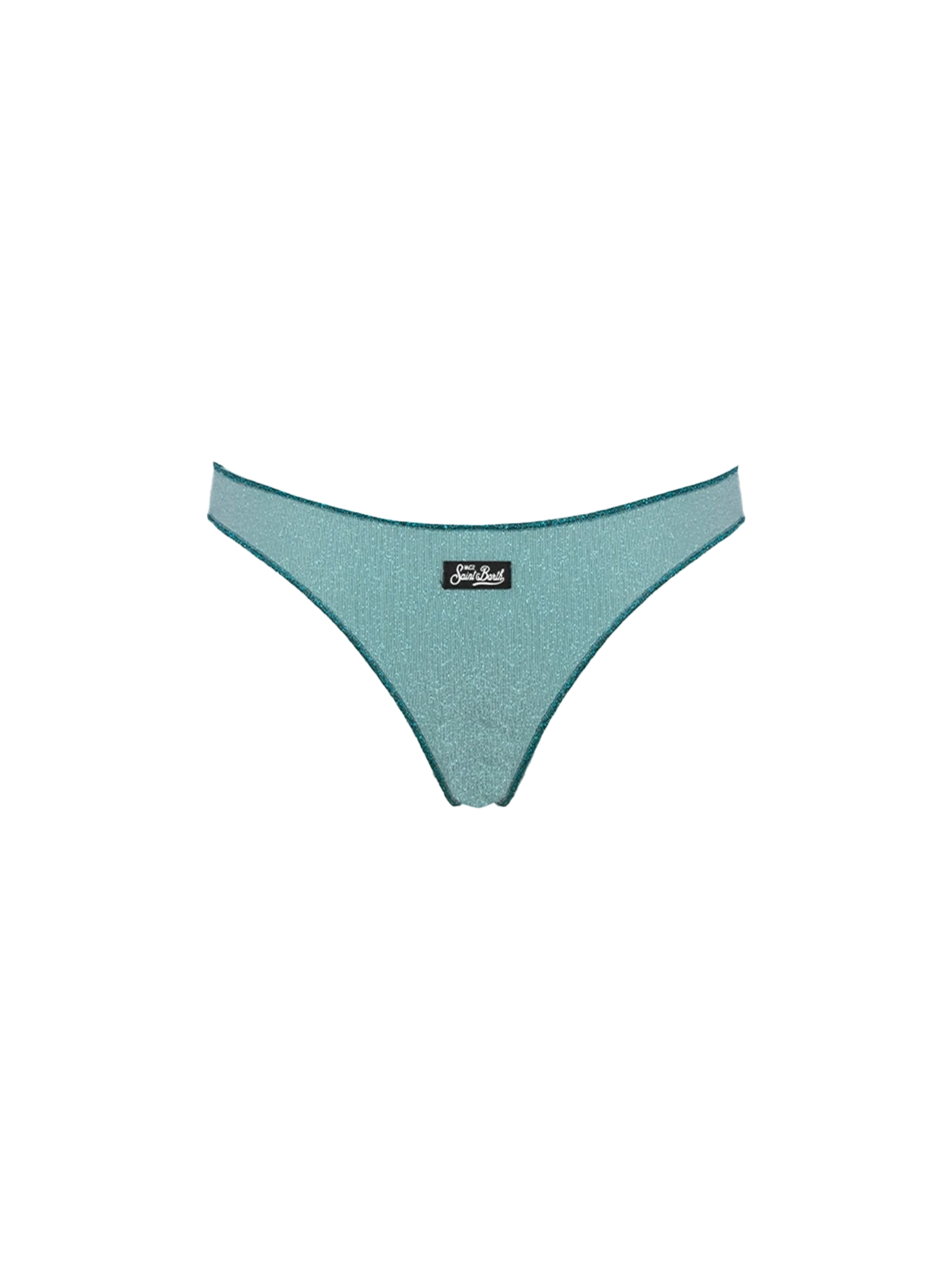 Woman water green lurex cheeky swim briefs Naomi - MC2 Saint Barth
