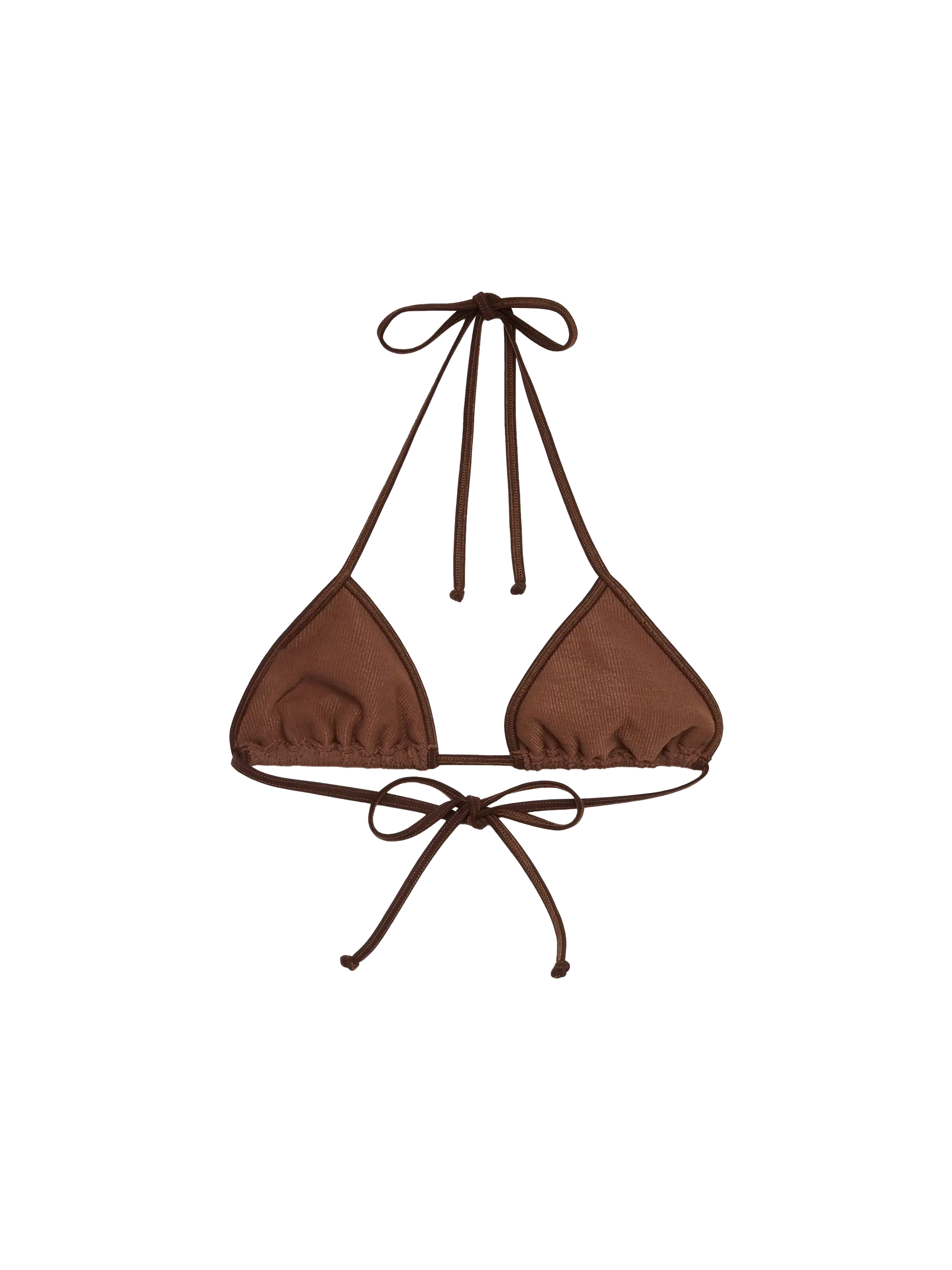 Leah brown crinkle triangle top - MC2 Saint Barth