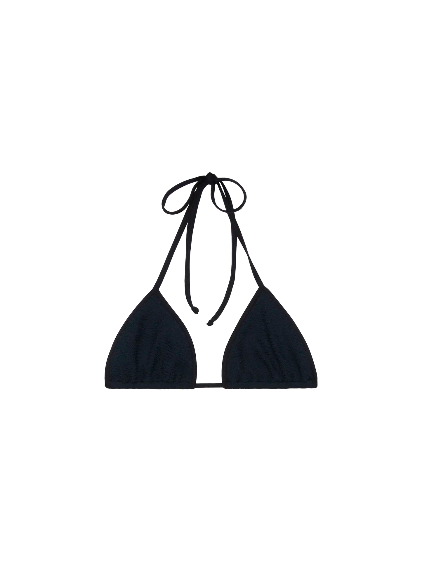 Schwarzes Crinkle-Triangel-Top „Leah“