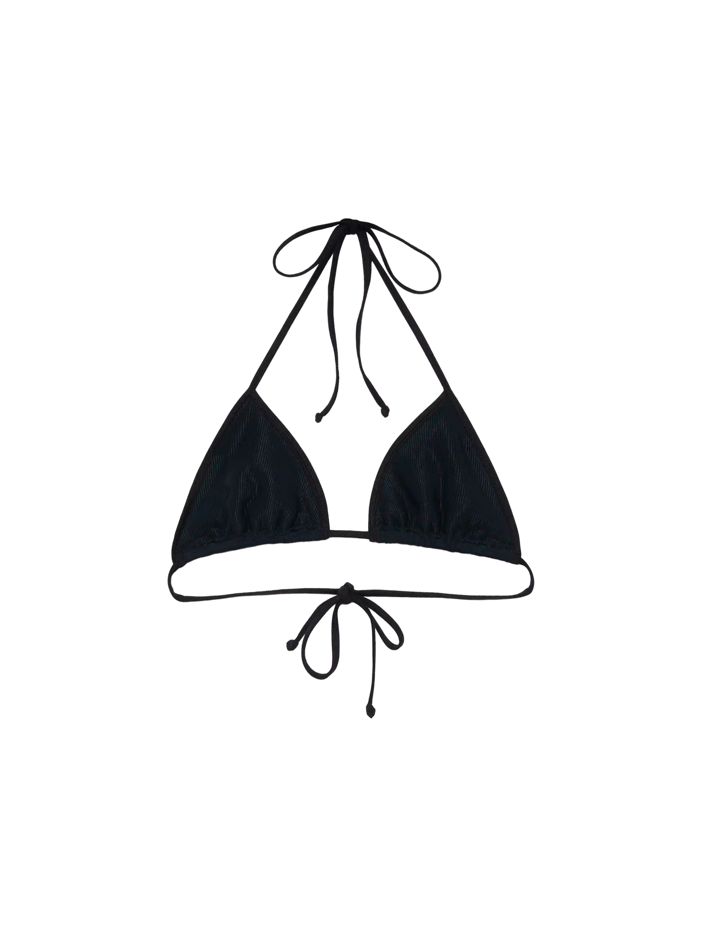 Schwarzes Crinkle-Triangel-Top „Leah“