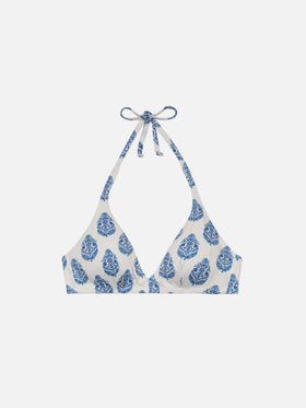 Gaia – Triangel-Bralette-Oberteil mit Paisley-Print