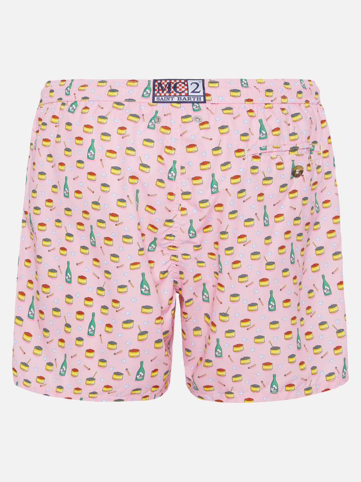 Lightweight fabric swim shorts Lighting with caviar and bollicine print - MC2 Saint Barth