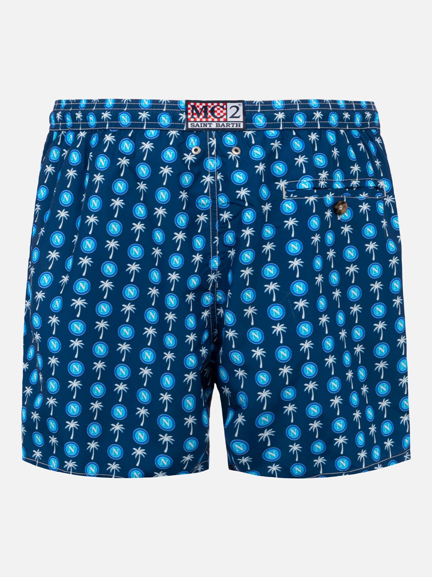 Herren-Badeshorts aus leichtem Stoff mit Napoli-Logo-Print | SSC NAPOLI SONDEREDITION