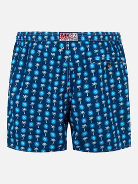 Herren-Badeshorts aus leichtem Stoff mit Napoli-Logo-Print | SSC NAPOLI SONDEREDITION