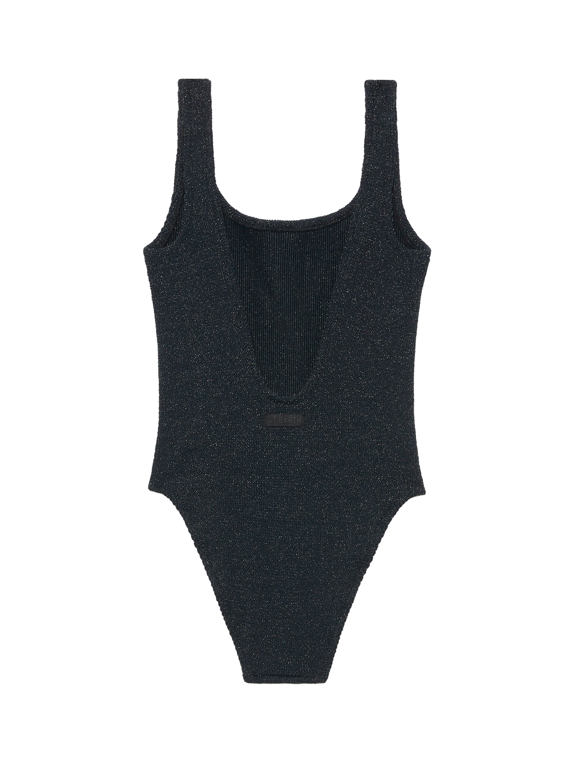 Lora crinkle lurex black one-piece swimsuit - MC2 Saint Barth