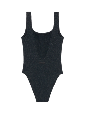 Lora crinkle lurex black one-piece swimsuit - MC2 Saint Barth